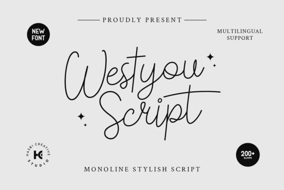 Westyou: A Monoline Script Font for Editorial Elegance